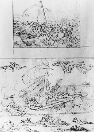 Zwei Skizzen für Das Floß der Medusa, ca. 1819 von Theodore Gericault
